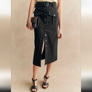 Sezane Odilon Skirt Black - Size 4